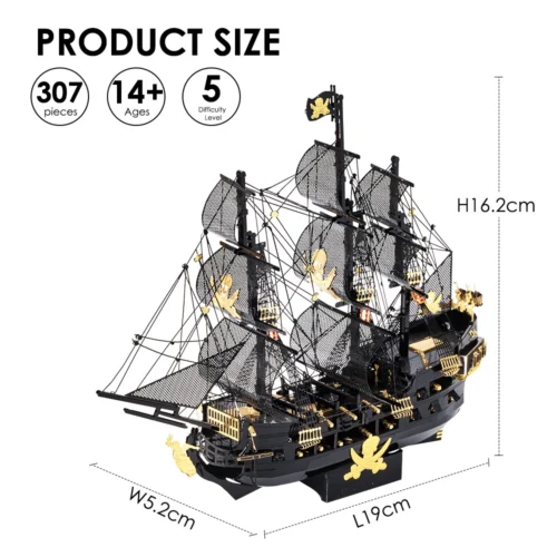 The Black Pearl metal model finished dimensions