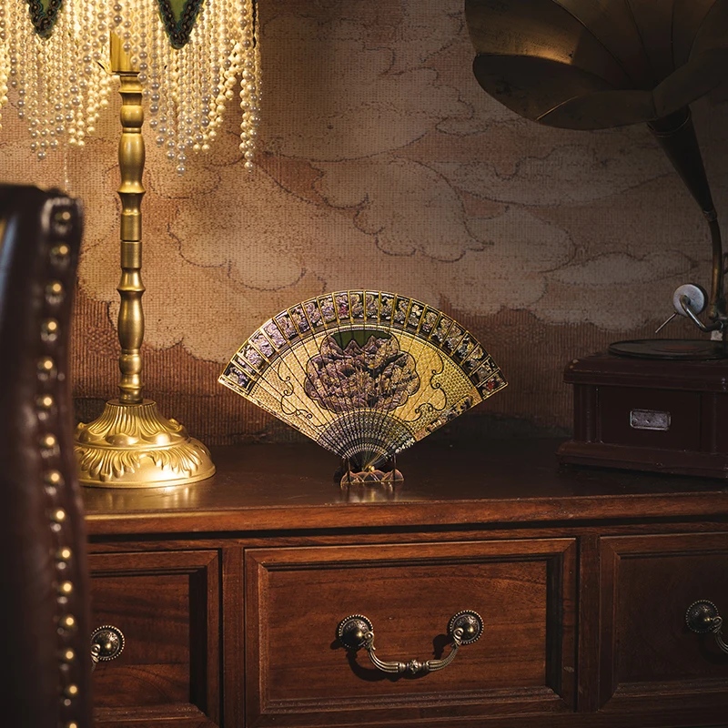 Gold-painted Landscape Folding Fan - Image 5