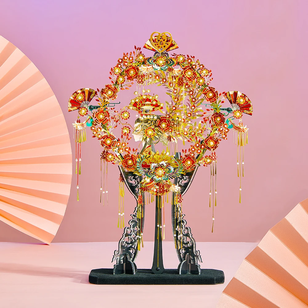 Chinese Wedding Fan 3D Metal Model Kit – 510 Pieces - Image 3