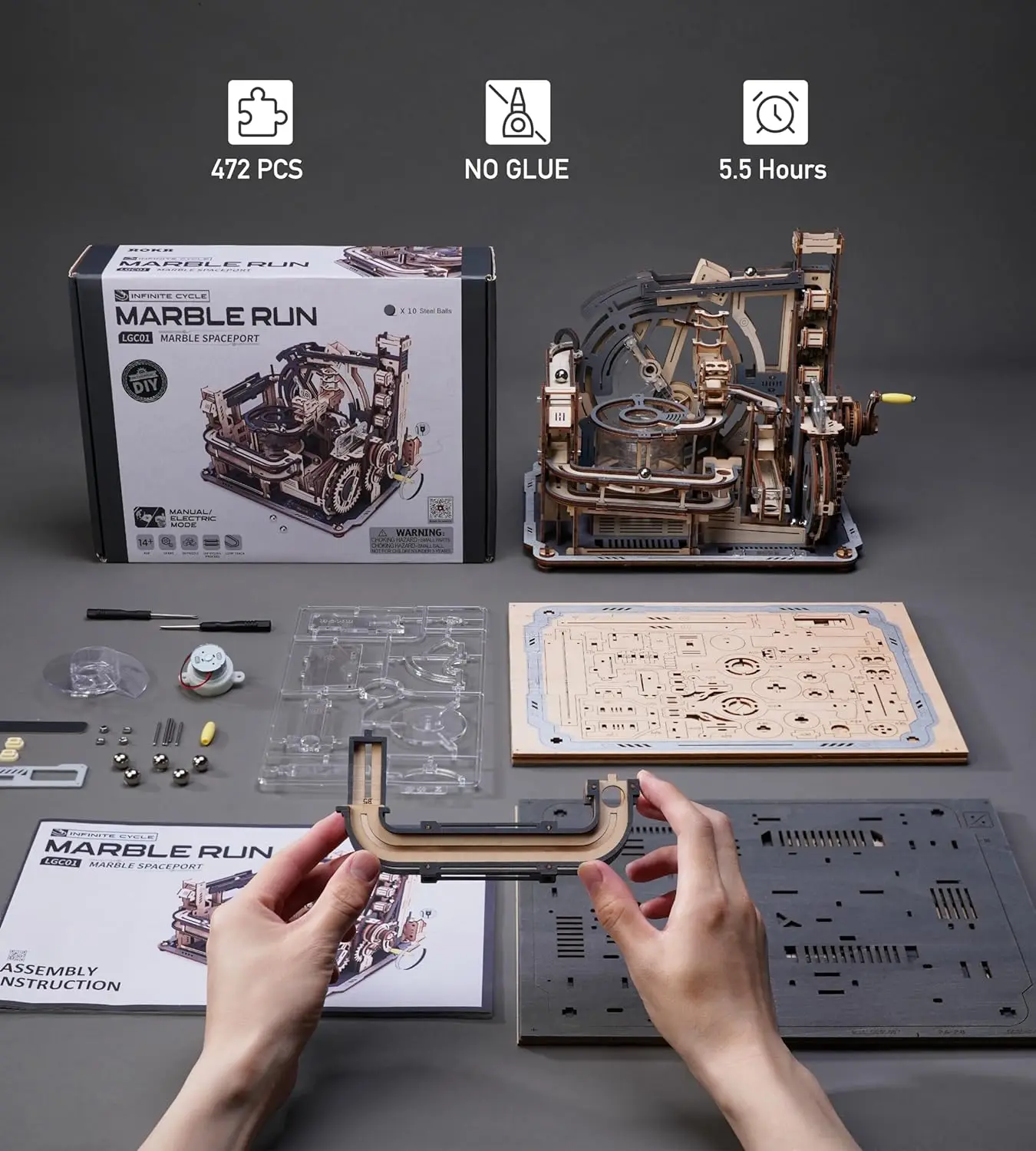 3D Wooden Marble Spaceport Puzzle - Image 6
