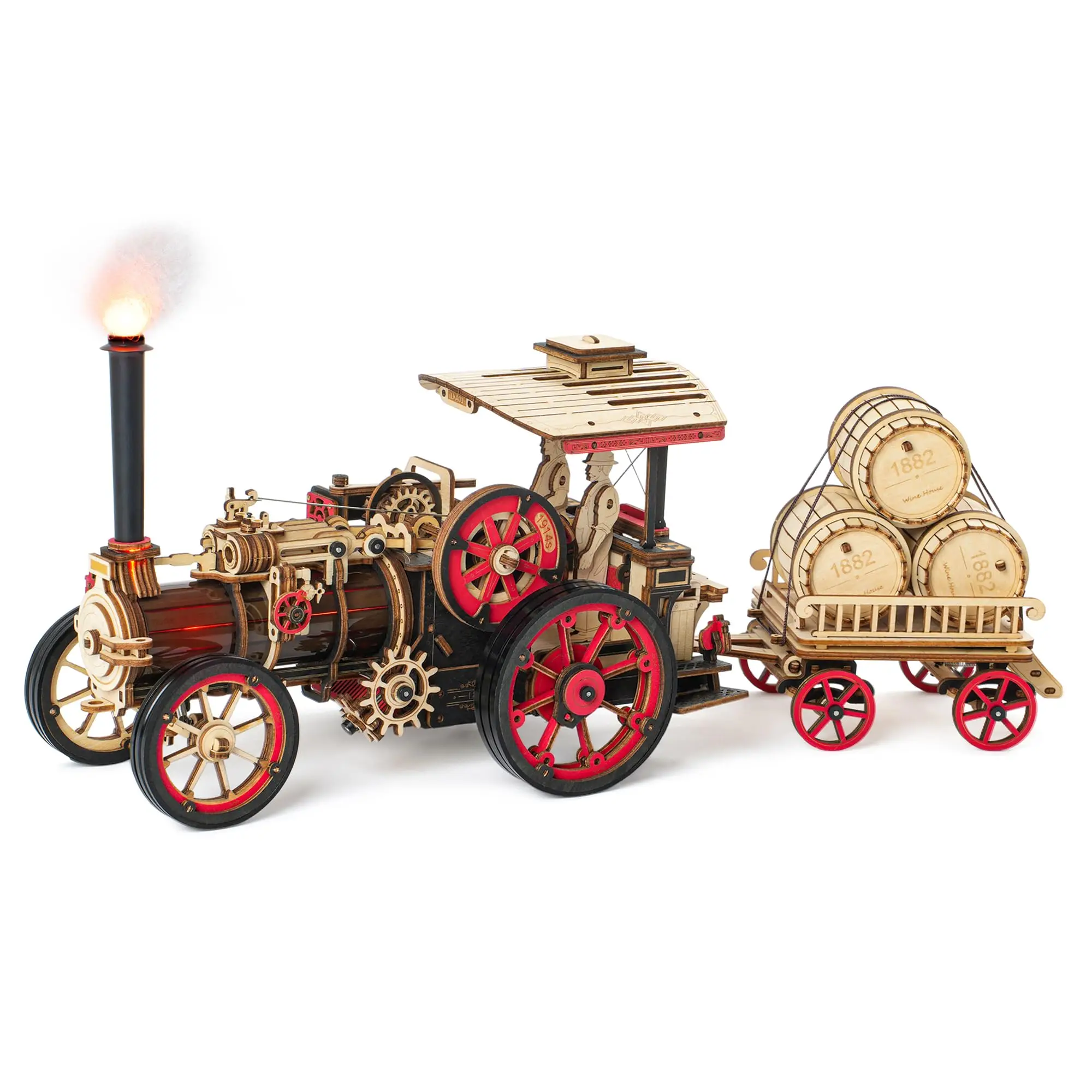 3D Wooden Steam Locomotive Puzzle Kit - Image 7