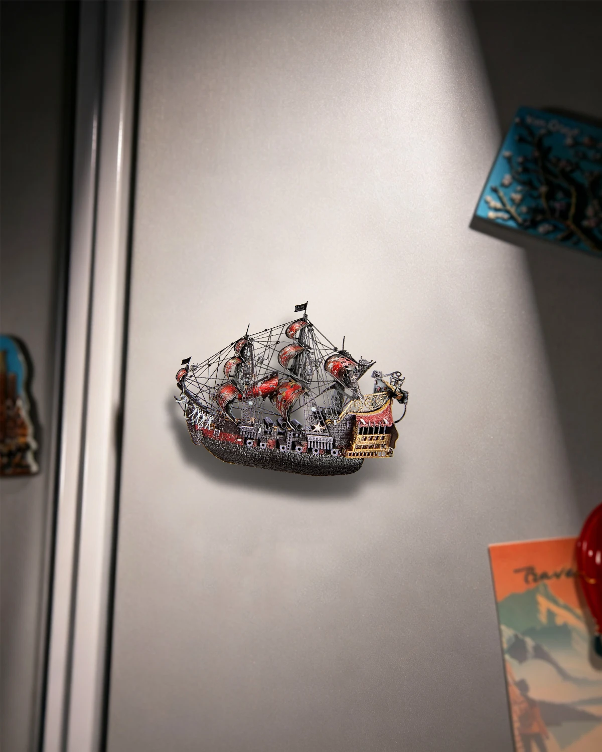 Queen Anne's Revenge 3D Metal Pirate Ship Fridge Magnet Model Kit - Image 2