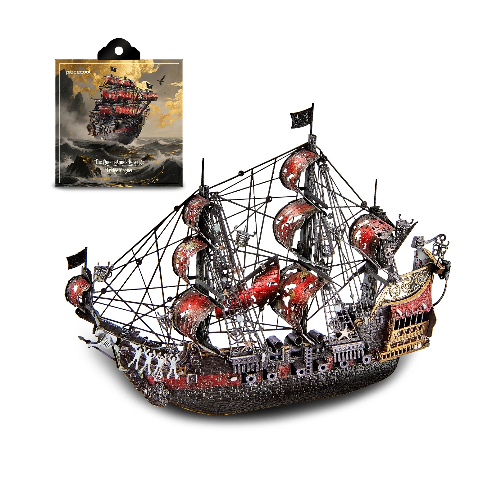 Queen Anne's Revenge 3D Metal Pirate Ship Fridge Magnet Model Kit