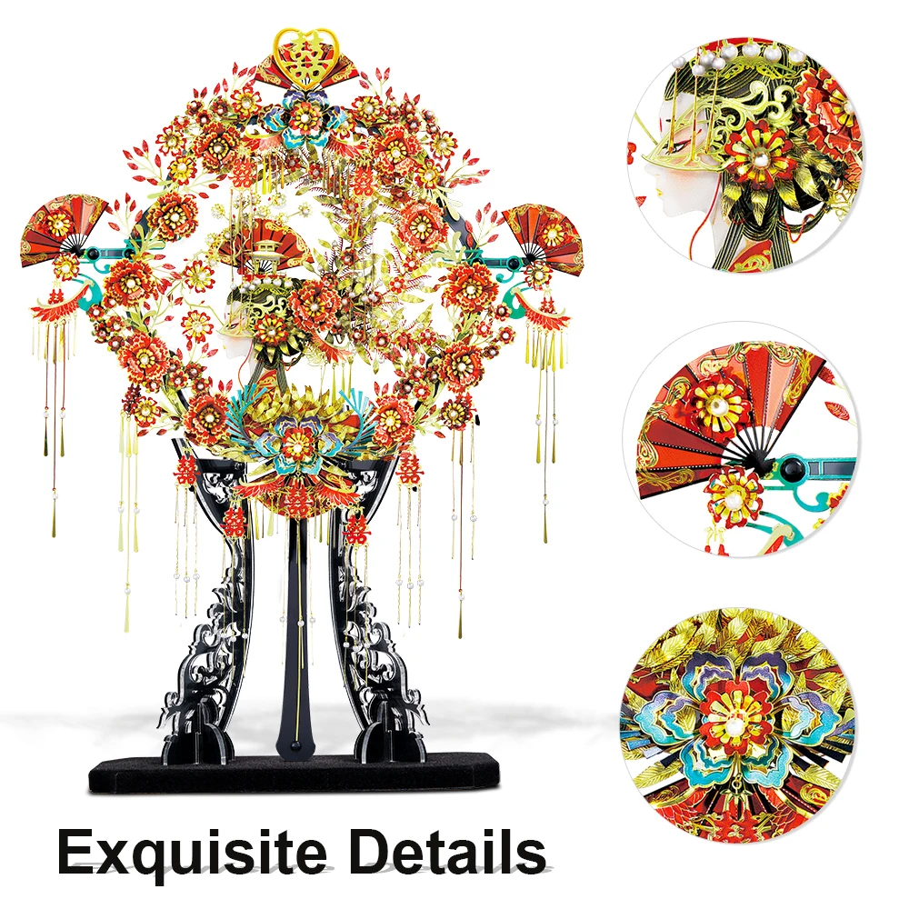 Chinese Wedding Fan 3D Metal Model Kit – 510 Pieces - Image 6